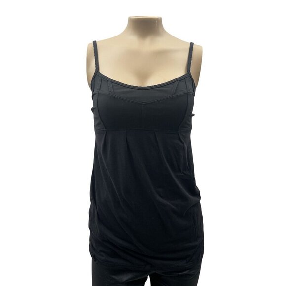 Lululemon Debut Tank Cami Top Pleated Shelf Bra Adjustable Strap Black Women 4 - Picture 3 of 10
